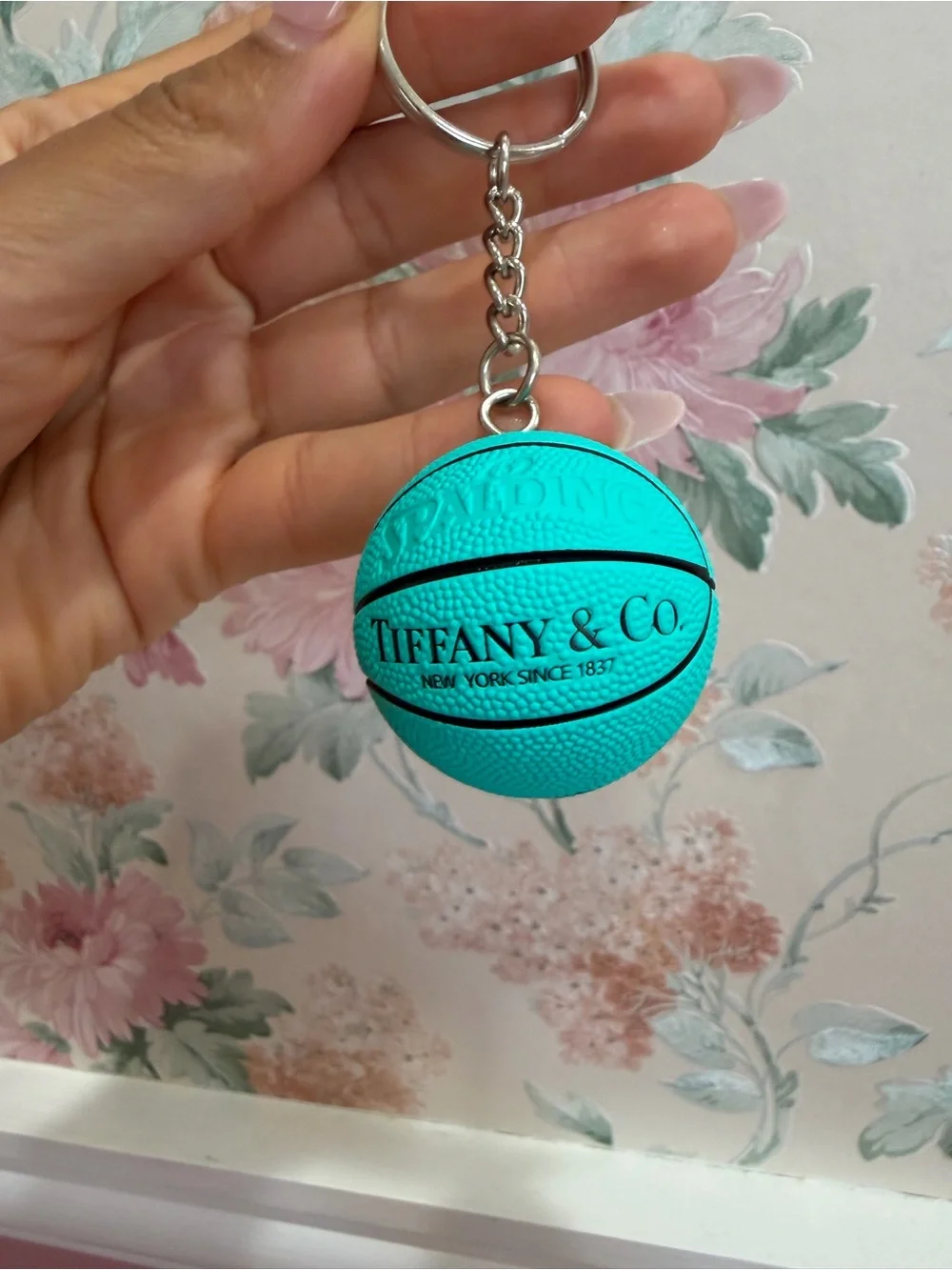Tiffany & Co. Mini Basketball Keychain in Tiffany Blue and Silver